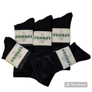 Bombas midCalf Socks mens size XL solid black Honeycomb cushion antimicrobial 5X